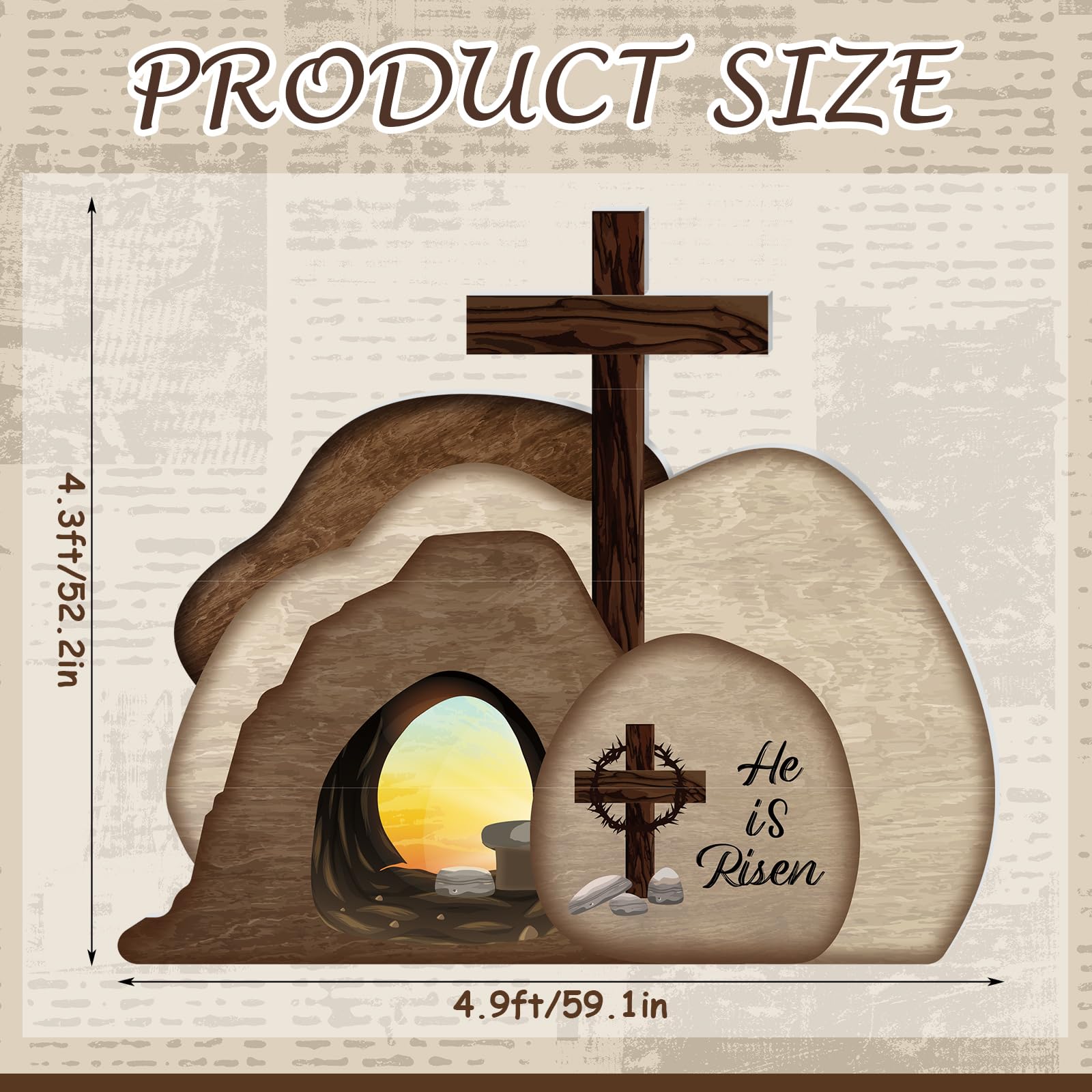 Geyoga Easter tomb decor three mountains scene, ideal for classroom displays and stage props