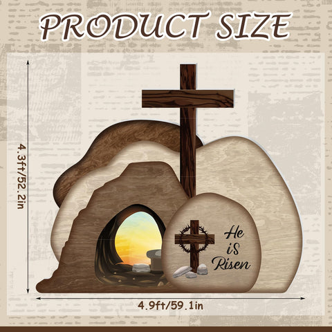 Geyoga Easter tomb decor three mountains scene, ideal for classroom displays and stage props