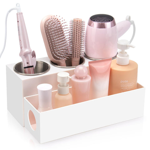 GFWARE hair tool organizer with three cups for hot tools keeps vanity tidy.