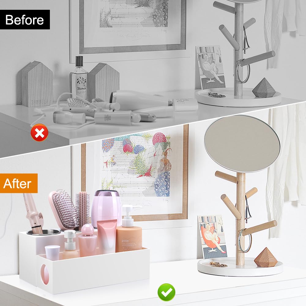 GFWARE hair tool organizer uses disassembly design for tool-free setup in small spaces.