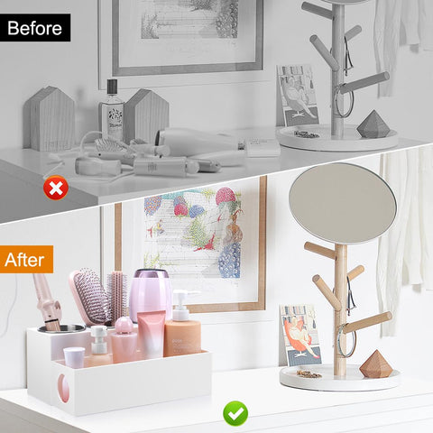 GFWARE hair tool organizer uses disassembly design for tool-free setup in small spaces.