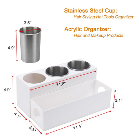 GFWARE bathroom vanity organizer suits dryers, irons, and straighteners for organized styling.