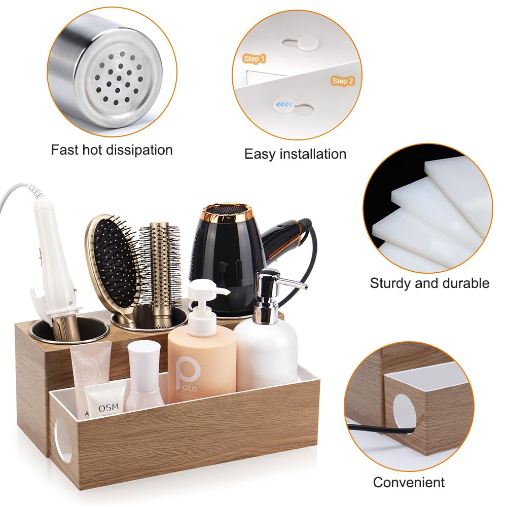 GFWARE wood-accented organizer complements bathroom decor while organizing tools.