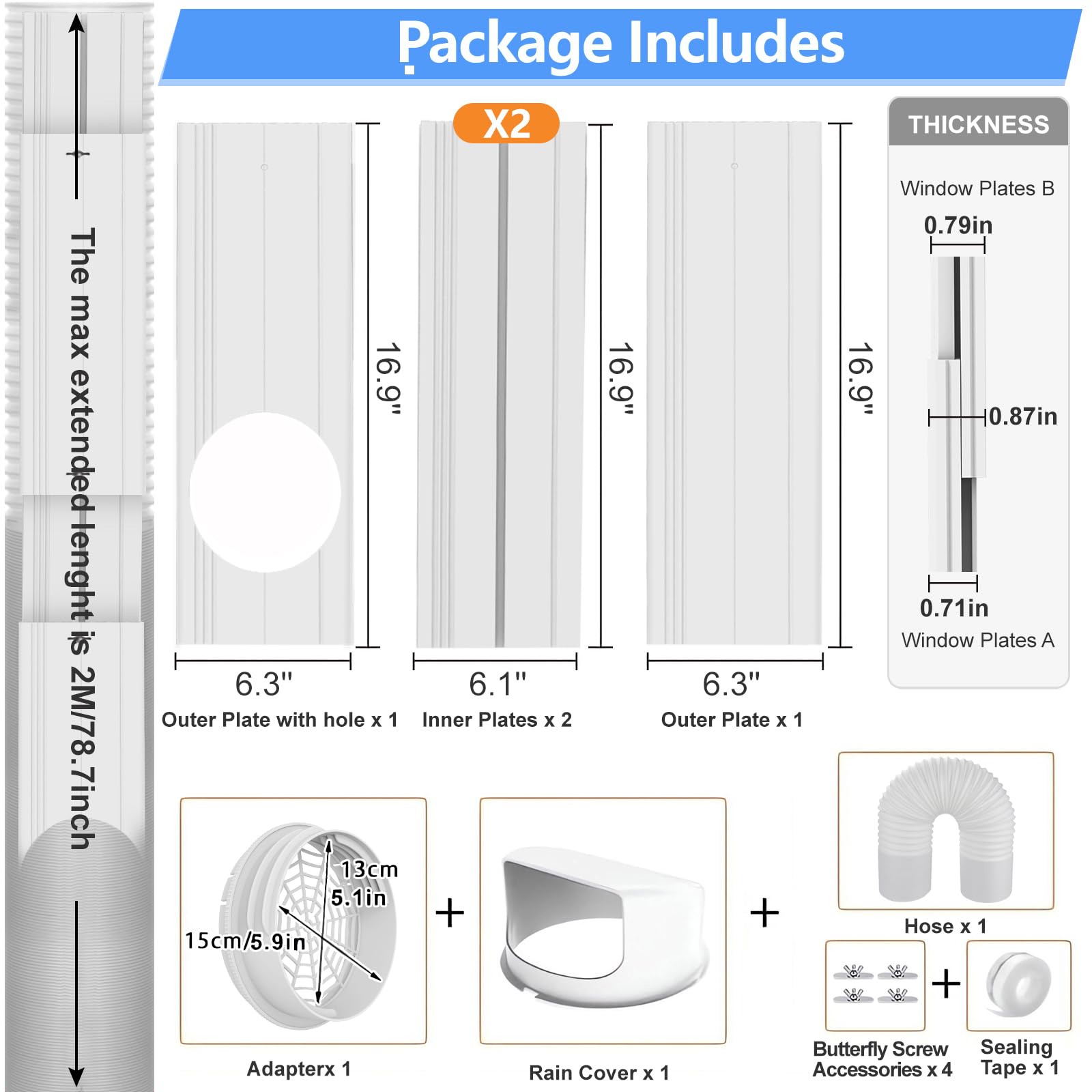 Tool-free setup supports both vertical and horizontal sliding windows.