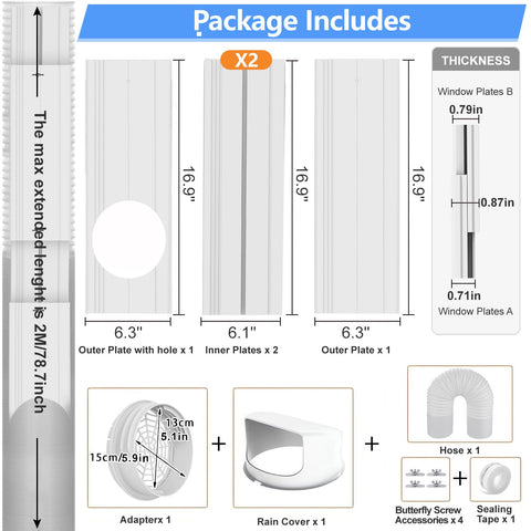 Tool-free setup supports both vertical and horizontal sliding windows.