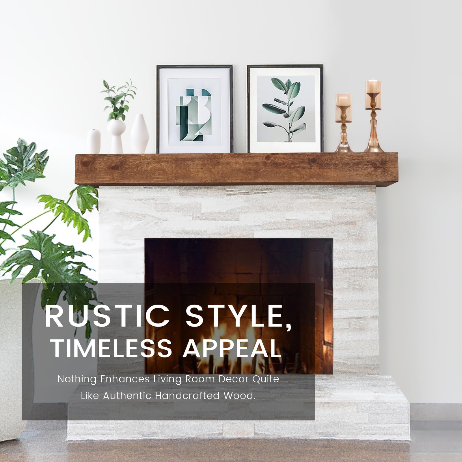 G GOOD GAIN durable mantel provides lasting display space and easy cleaning.