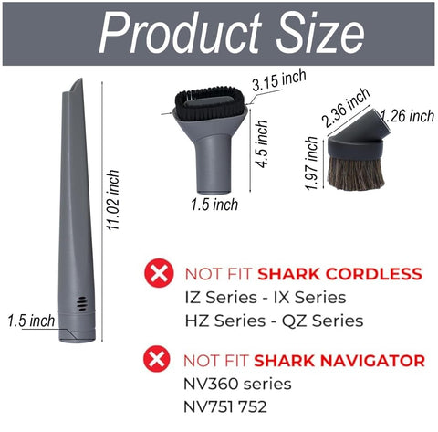 GHAMADE Shark attachments kit dust brushes for blinds and vents