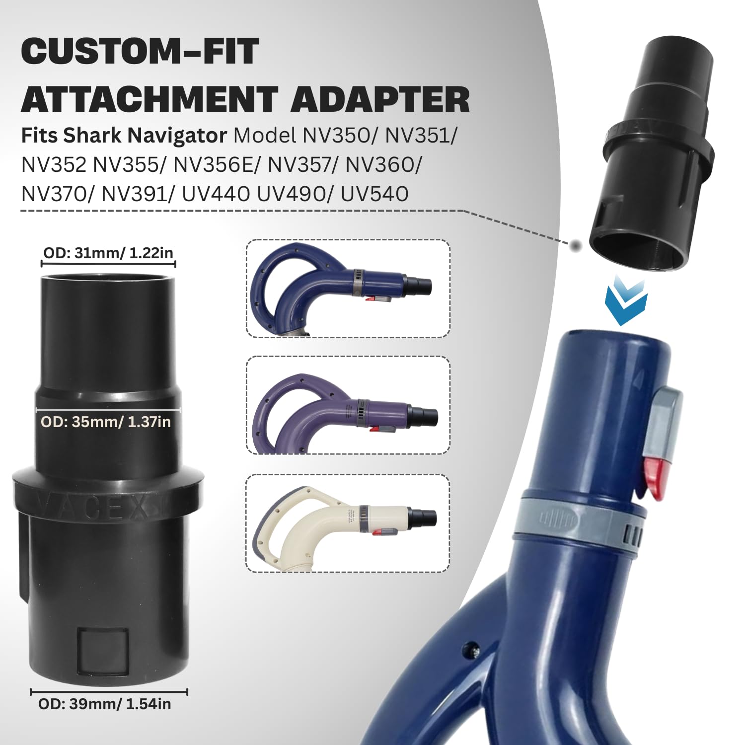 GHAMADE vacuum hose adapter kit expands compatibility with Shark models.