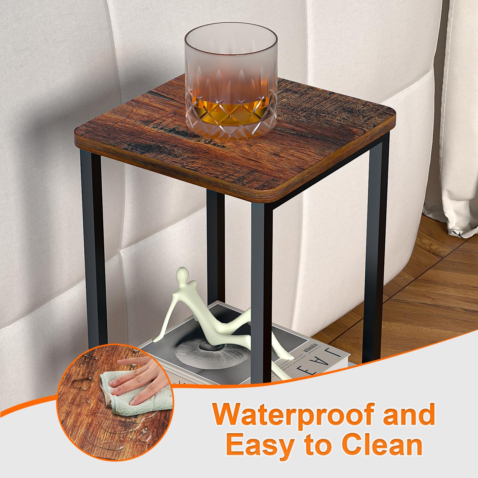 Ghimign plant-stand and side-table versatility for living rooms.