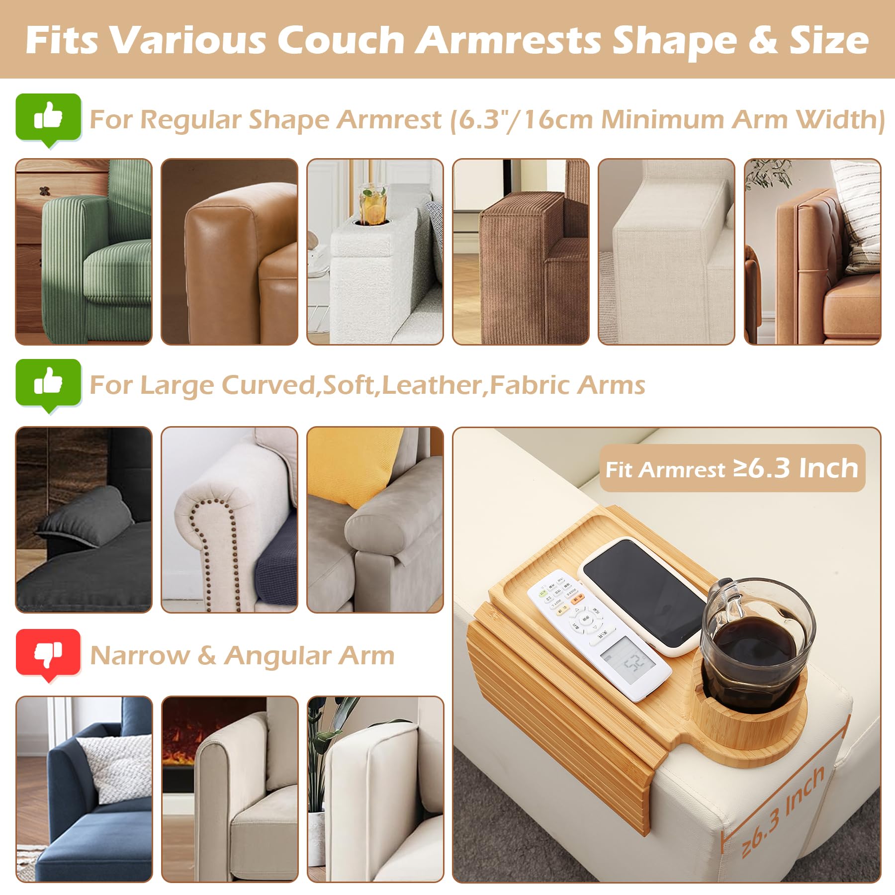 GHKINMAL 3-in-1 arm tray with phone notch keeps devices within reach.