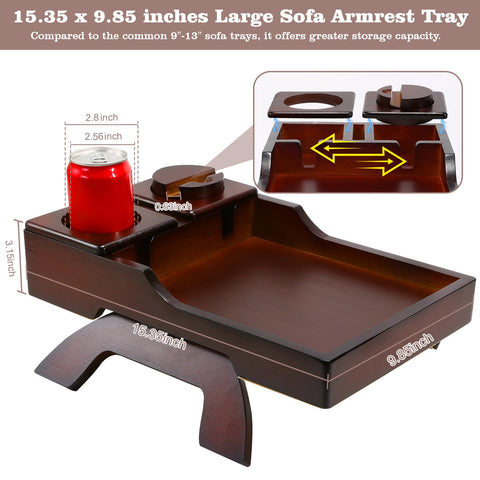 GHKINMAL clip-on side table securely attaches to sofa arm.