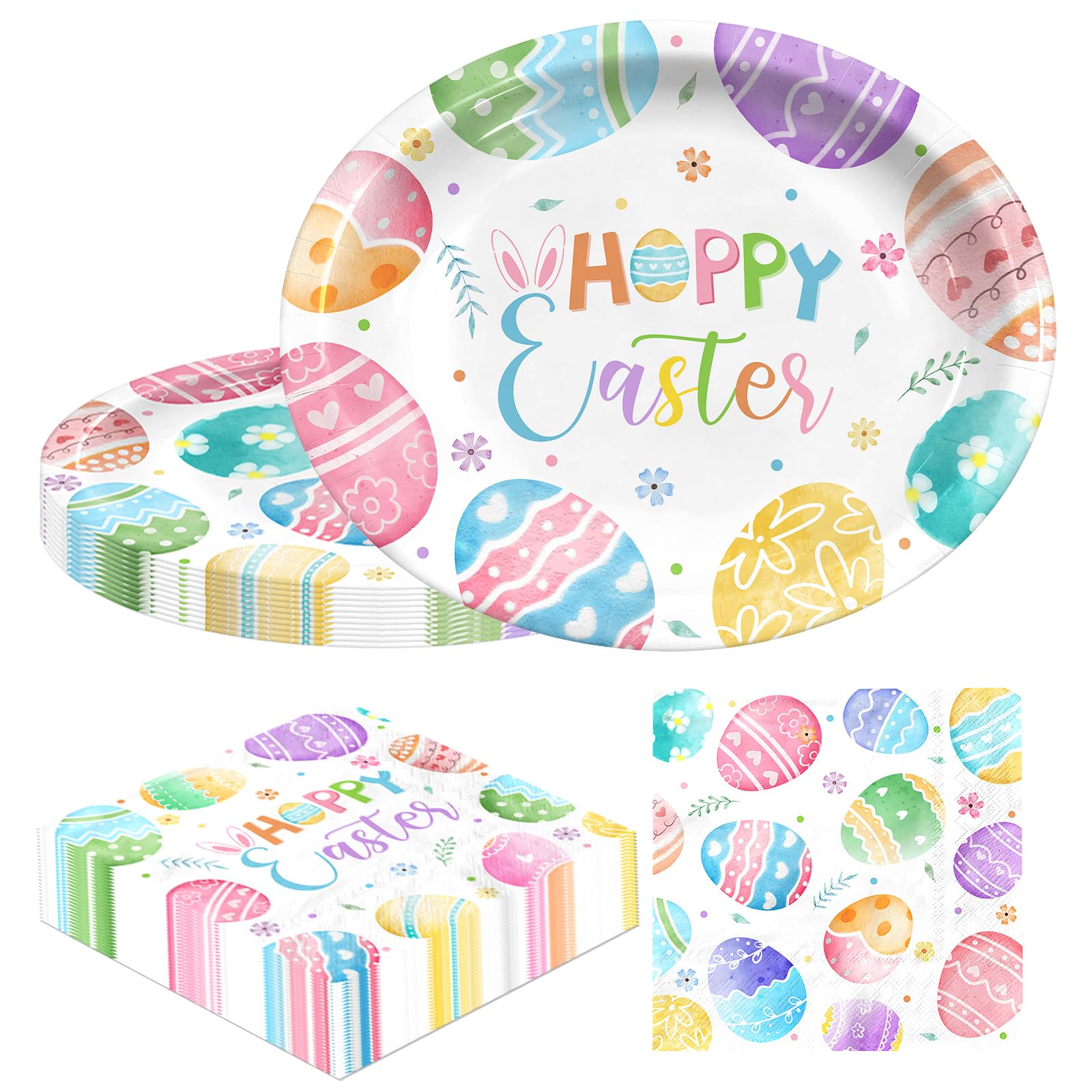 Ghokawu Easter oval plates for 50 guests, sturdy and waterproof for celebrations.