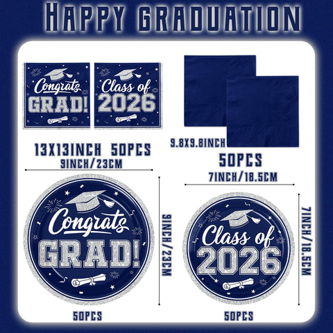 Ghokawu navy blue napkins with silver edges for party decor
