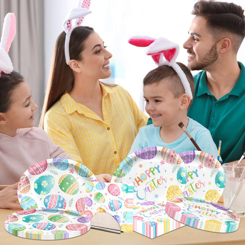 Pastel eggs design enhances spring ambiance and photo-worthy table settings.