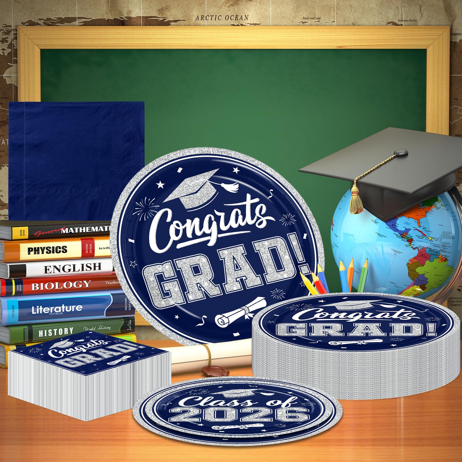Ghokawu 200-piece graduation tableware set for a cohesive party look