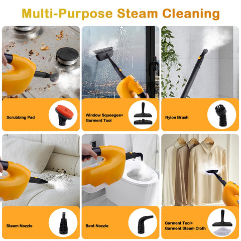 GHORA steam mop compact design stores easily after cleaning.