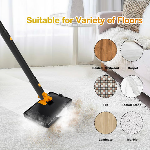 GHORA steam mop window cleaning attachment provides streak-free glass.