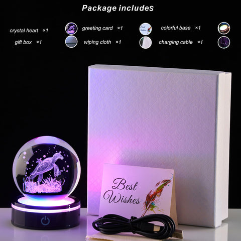 Ghtixsu multicolor LED base bathes the crystal in light.