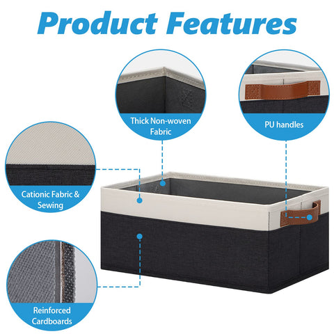 Multi-purpose storage bins ideal for clothes, towels, and books.
