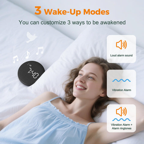Gianna Alarm Clock auto-dimming-display, reduces glare at night.