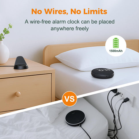 Gianna Alarm Clock rechargeable-portable, reliable wake-up anywhere.
