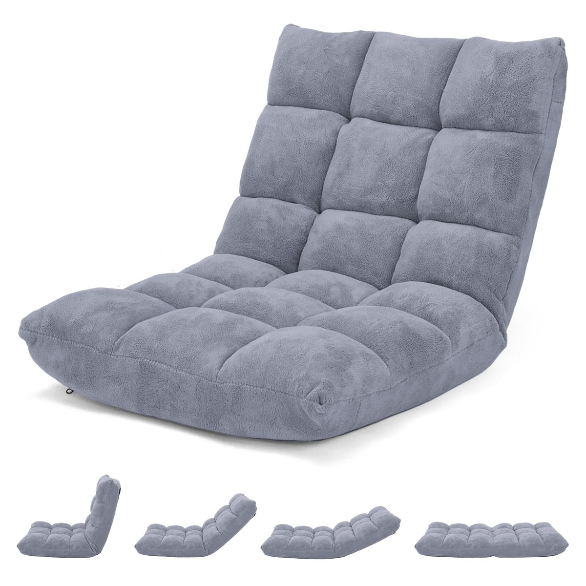 Giantex folding floor chair backrest with 14-position adjustability for custom comfort