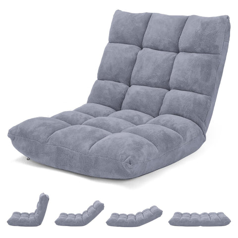 Giantex folding floor chair backrest with 14-position adjustability for custom comfort