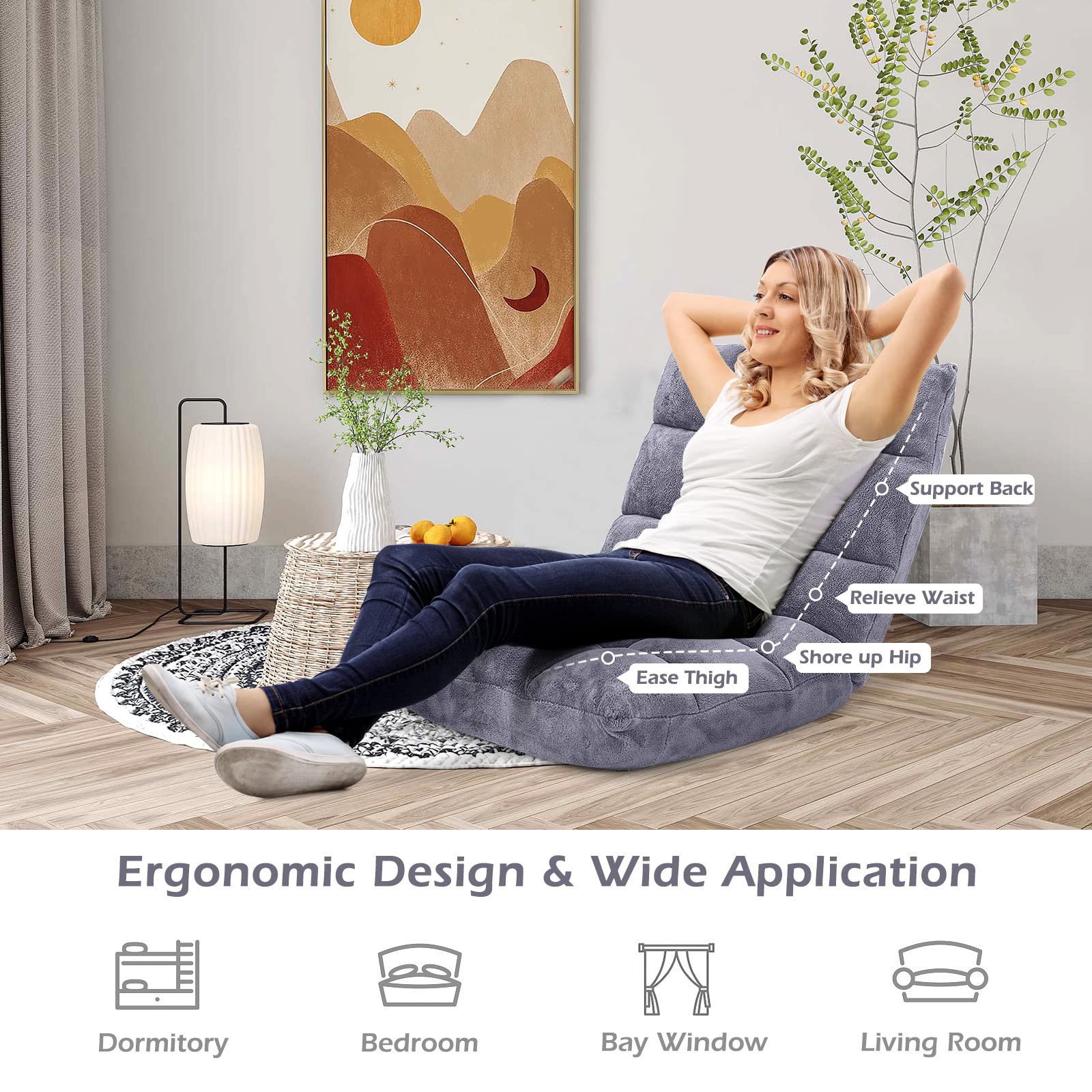 Giantex ideal for gaming, reading, and meditation without requiring a sofa