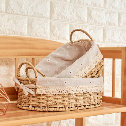 GIB cleaningtool boho paper rope basket ideal for bread or fruit serving