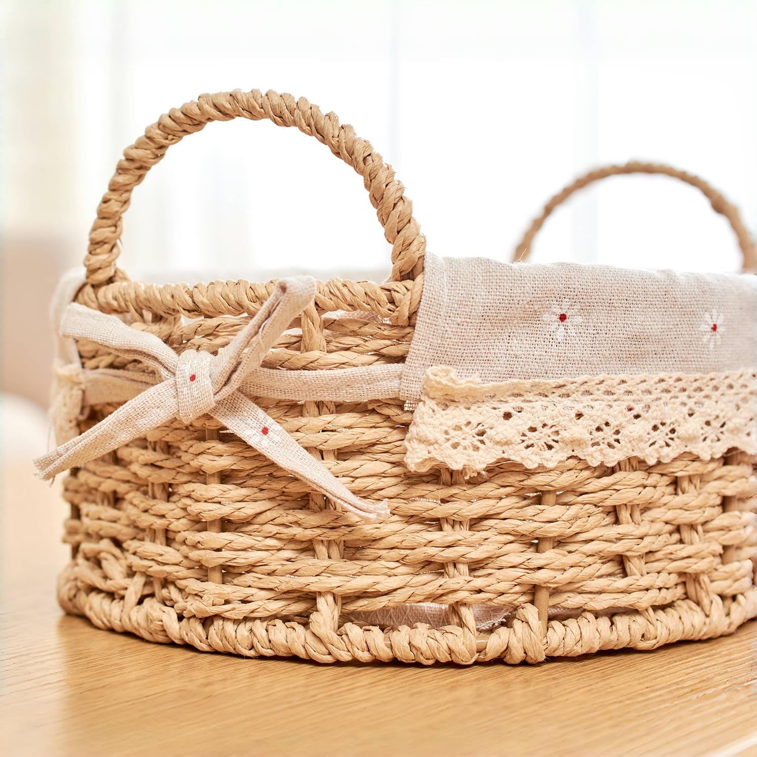 GIB cleaningtool handwoven basket with iron frame for durable decor