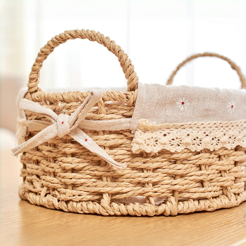 GIB cleaningtool handwoven basket with iron frame for durable decor