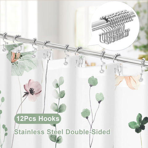 Gibelle 12 steel double-sided hooks provide durable shower support.