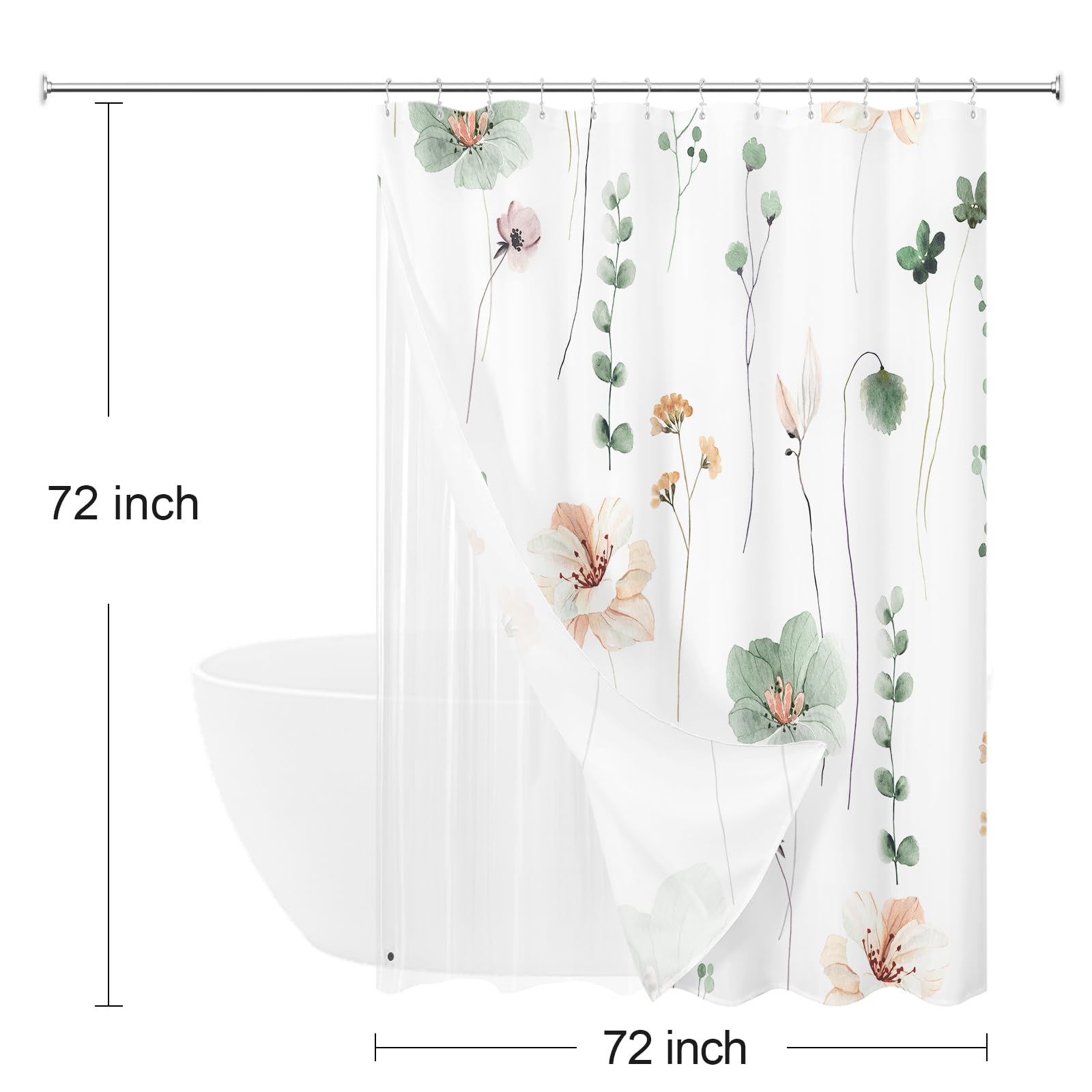 Gibelle 72x72 curtain fits RVs, dorms, and hotels.