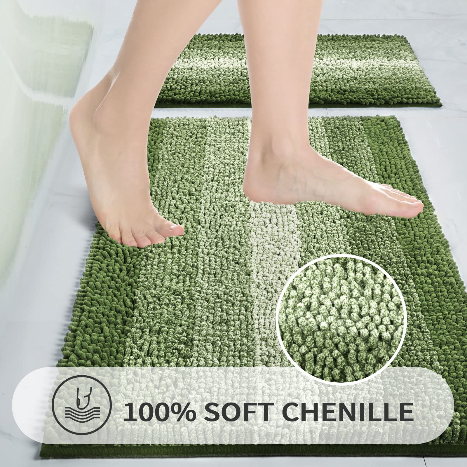 Gibelle chenille microfiber surface delivers luxurious comfort in bath areas