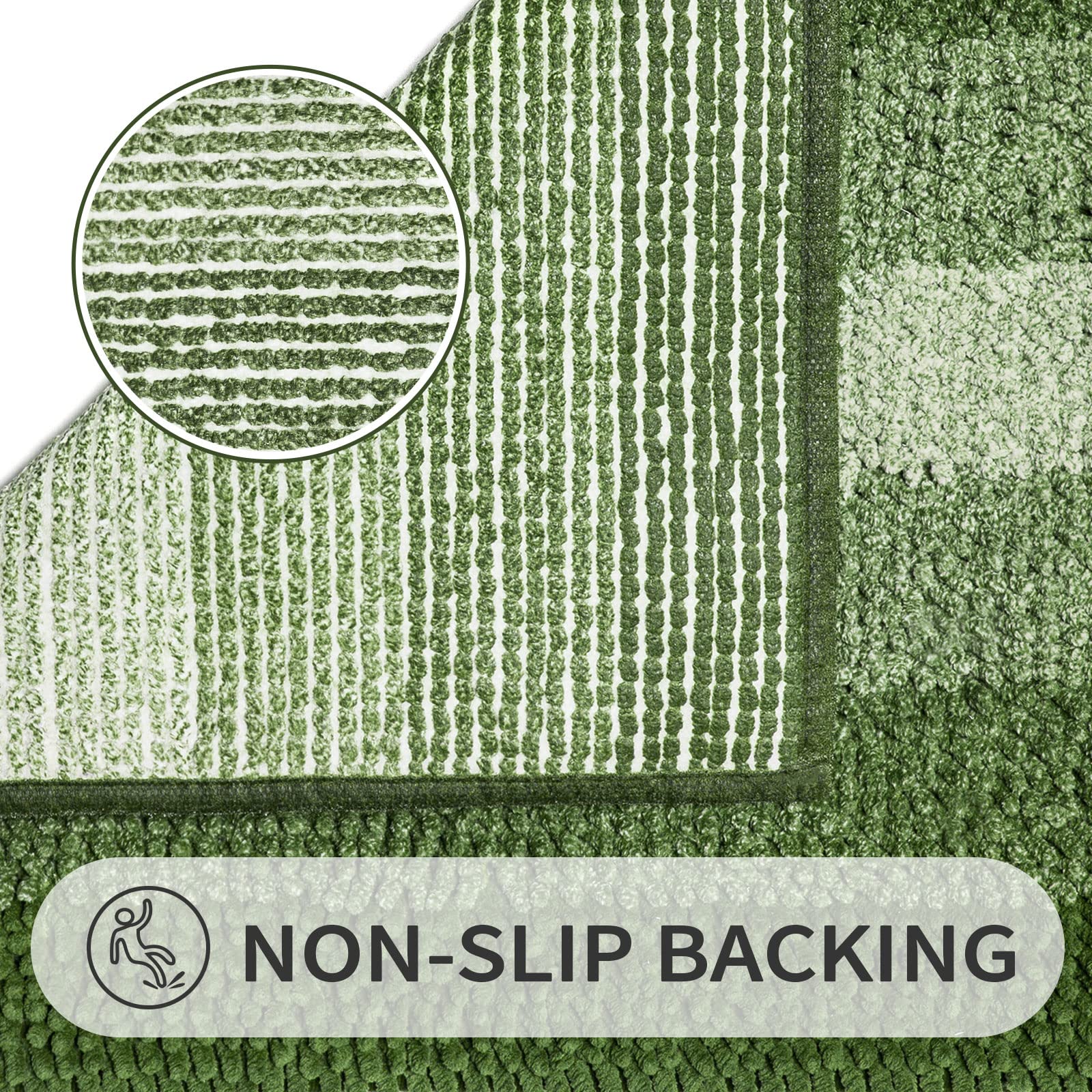 Gibelle non-slip backing prevents shifting for safe, stable placement