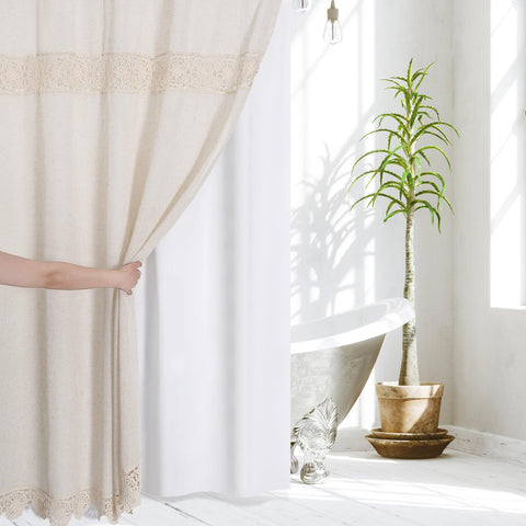 Gibelle PEVA liner provides waterproof protection for the bathroom.