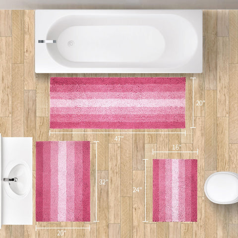 Gibelle pink bathroom decor rug enhances any bath with warmth.