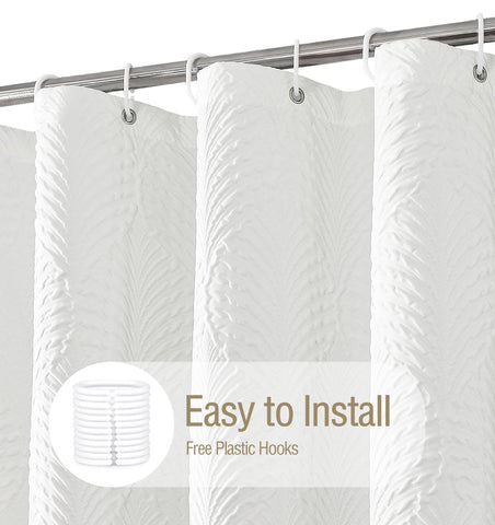 Gibelle soft polyester fabric shower curtain with wrinkle-free drape.