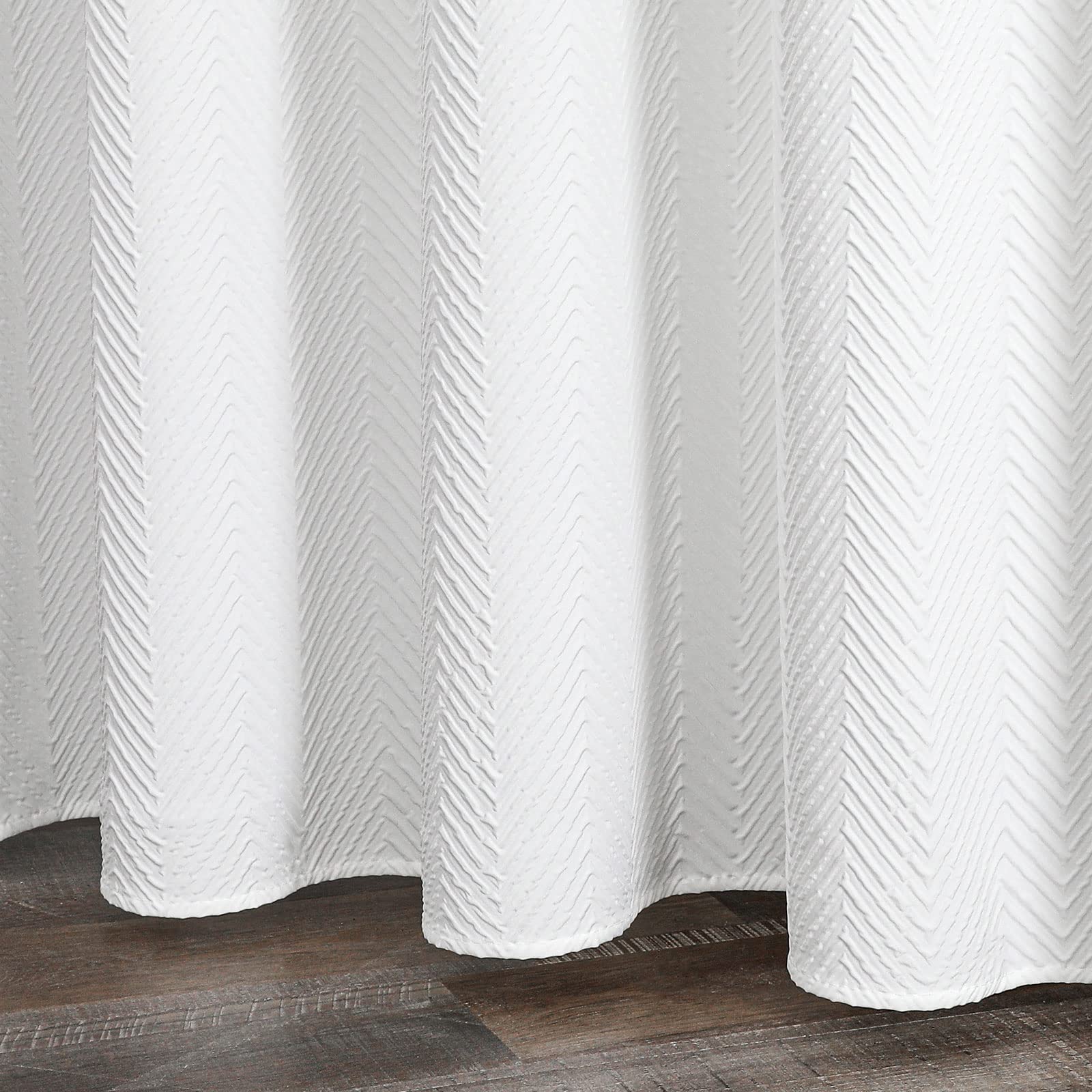 Gibelle White Shower Curtain soft fabric texture that drapes gracefully.