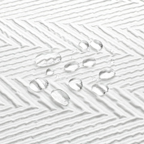 Gibelle White Shower Curtain creates a spa-like bath ambiance with a crisp white finish.
