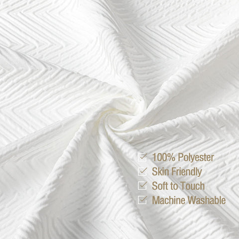 Gibelle White Shower Curtain top header with rust-proof grommets for secure installation.
