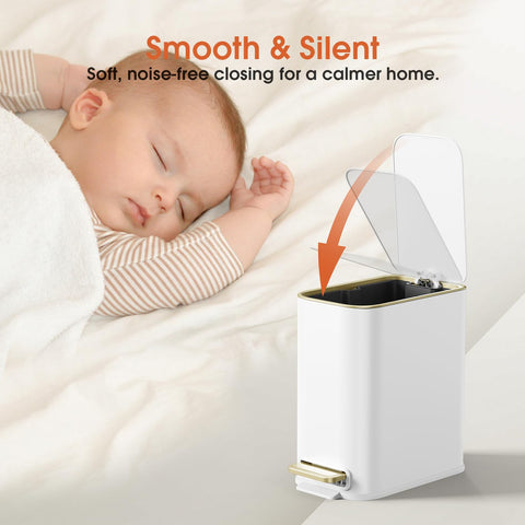 GibHerz compact 5L bin fits tight spaces in bathrooms or offices