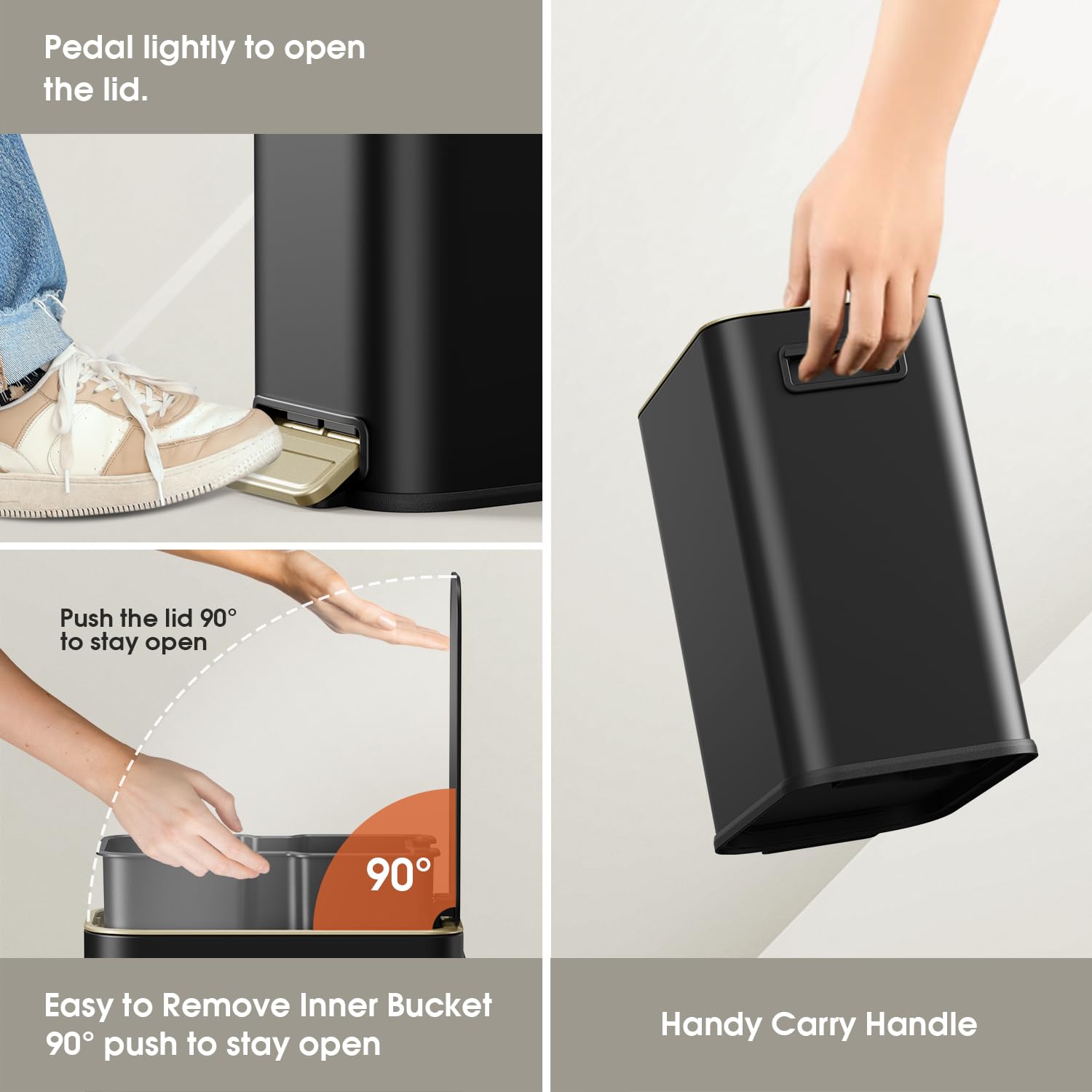 GibHerz slim trash can fits compact spaces like offices and bathrooms
