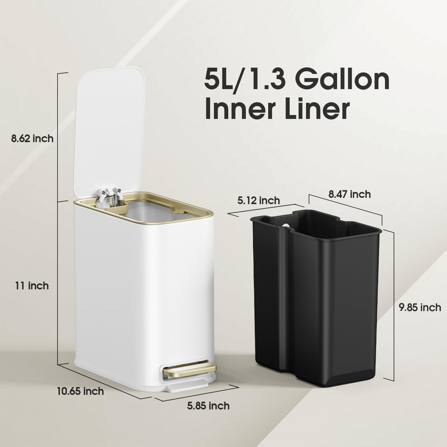 GibHerz stainless steel body with gold-trim lid, durable and fingerprint resistant