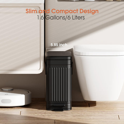 GibHerz stainless steel trash bin resists rust and fingerprints, keeping bathrooms gleaming.