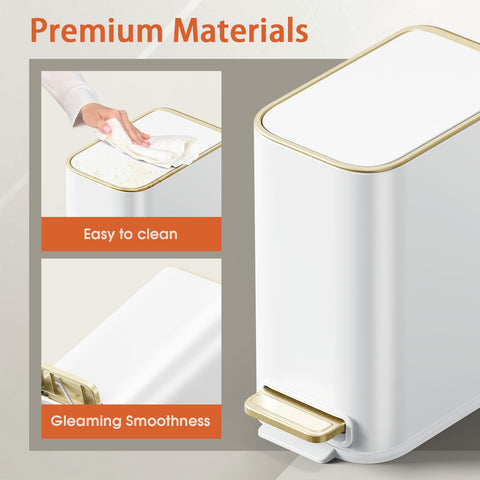 GibHerz step-pedal operation trash bin for hands-free waste disposal