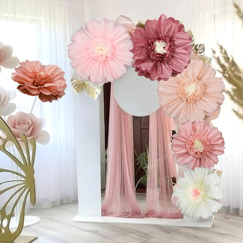 Giegxin 24 inch pink giant paper flower wall decor for festive parties