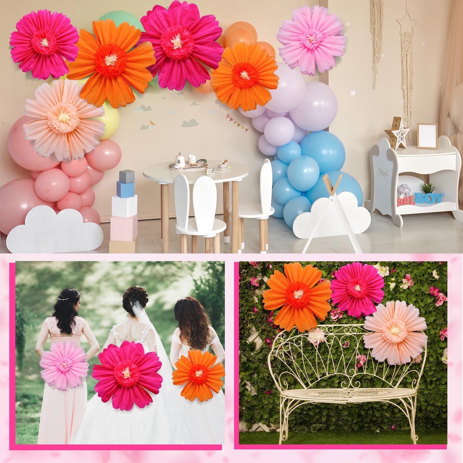 Giegxin giant paper flower backdrop idea to transform any venue.