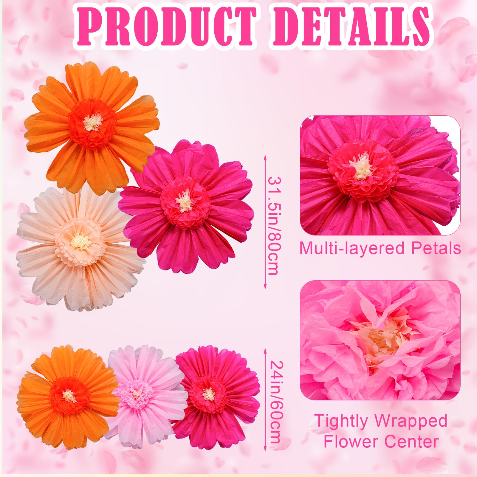 Giegxin champagne-toned giant paper flower adds elegance to weddings and showers.