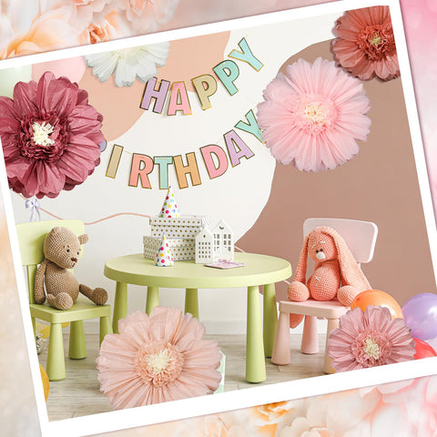 Giegxin pink giant paper flower decor for dessert table accents